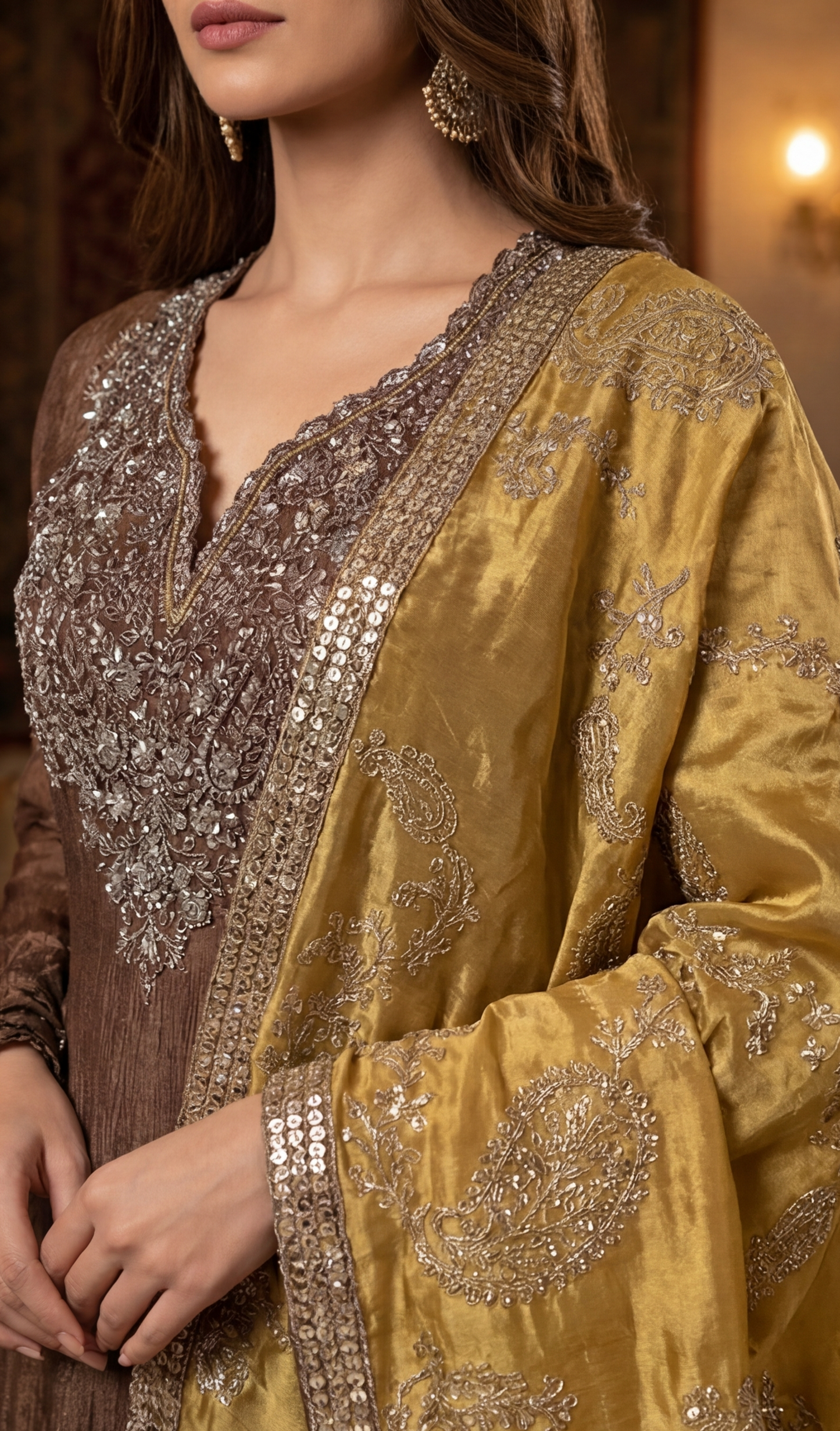 Mocha Gold Anarkali