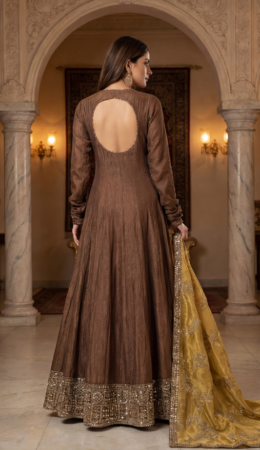 Mocha Gold Anarkali
